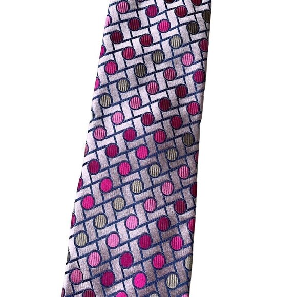 Tino Cosma Pink Geometric Tie Made in Italy - Picture 3 of 8